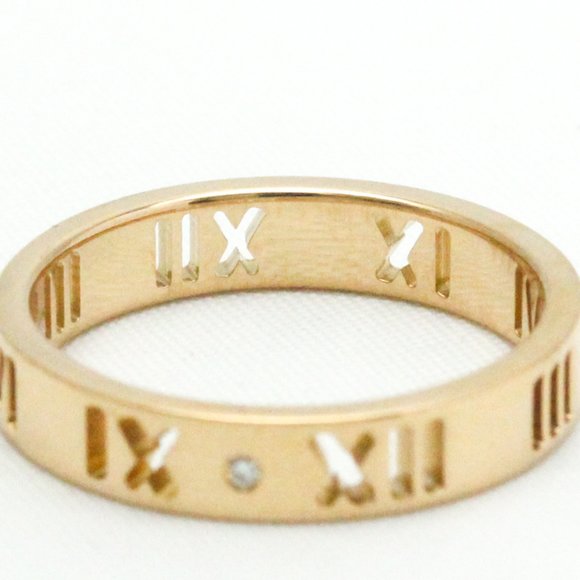 Tiffany Atlas Pierced Diamond Ring Pink Gold (18K) Fashion Diamond Band Ring ... - Picture 7 of 9